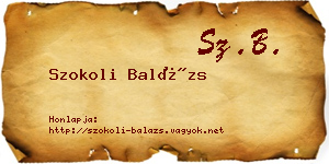 Szokoli Balázs névjegykártya