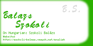 balazs szokoli business card